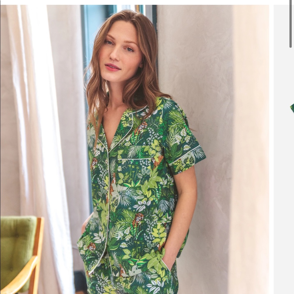 Printfresh Tropical Pajamas Cotton Sage XS leopard